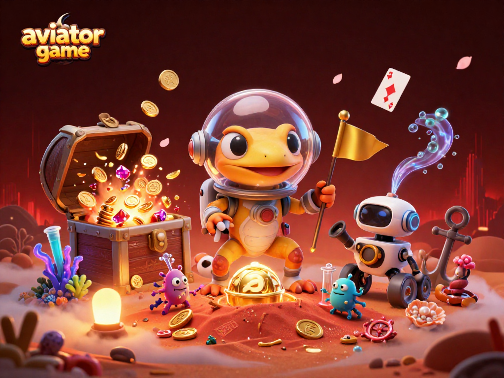 Play the thrilling aviator game in this vibrant casino illustration filled with rich details.