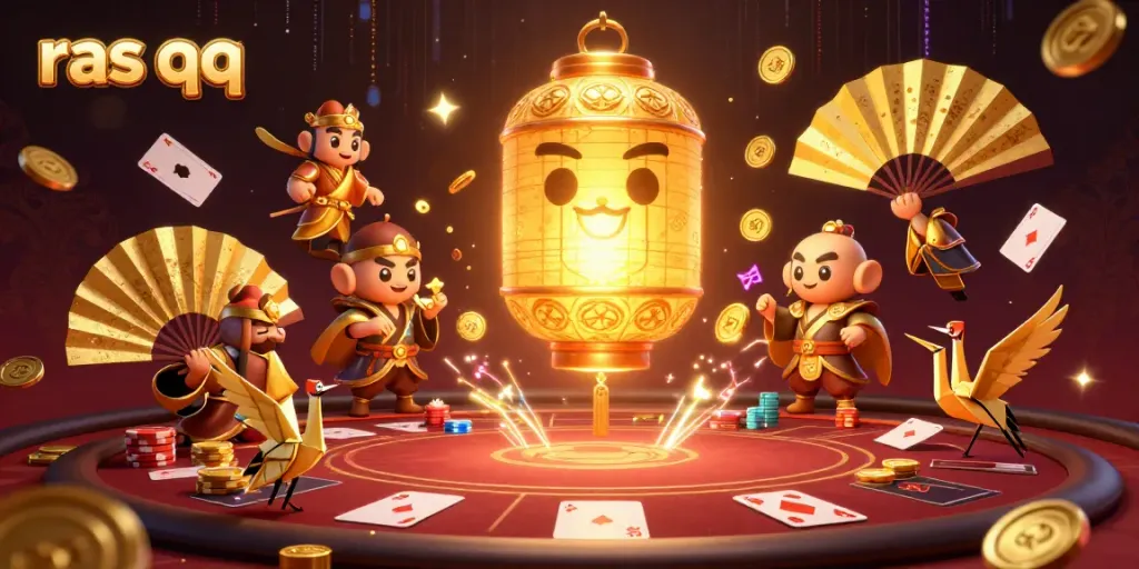 Engage with the vibrant world of ras qq poker featuring dynamic characters and golden game elements.
