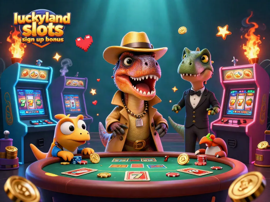 Spin and win with the luckyland slots sign up bonus featuring vivid casino elements!