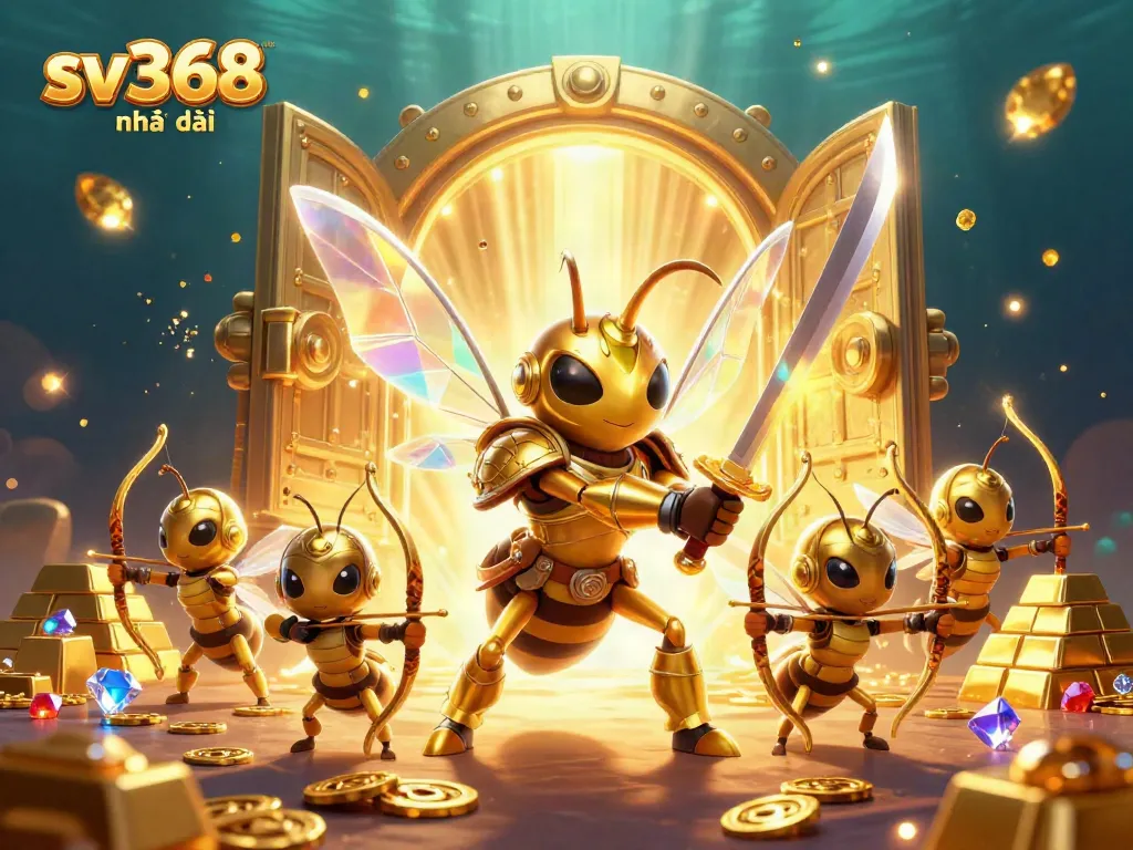Engage with sv368 nhà cái in a dynamic 3D scene filled with treasure and excitement.