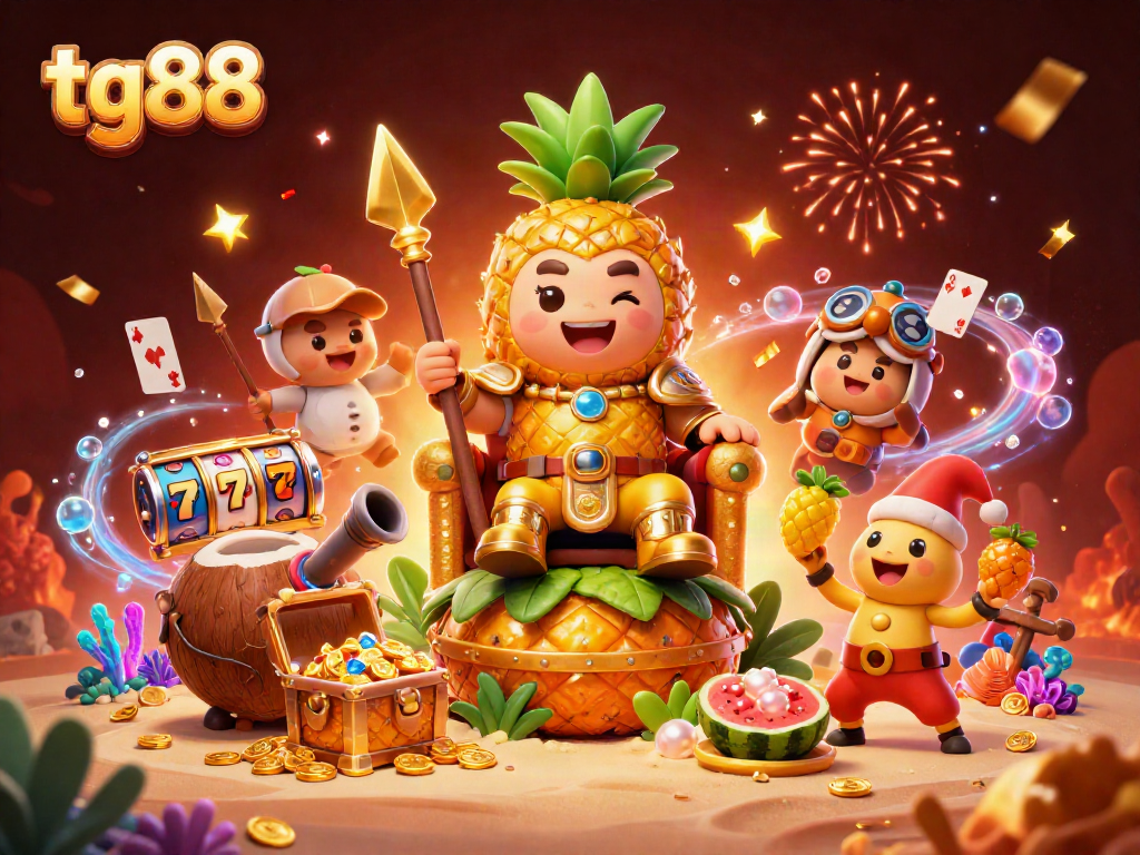 Engage with thrilling tg88 slots and casino games illustrated through vibrant 3D characters and rich game elements.