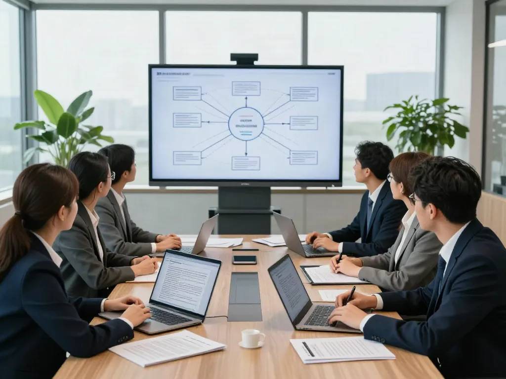 Lead Roedl's legal advisors collaborating in a modern office, showcasing professionalism and teamwork.