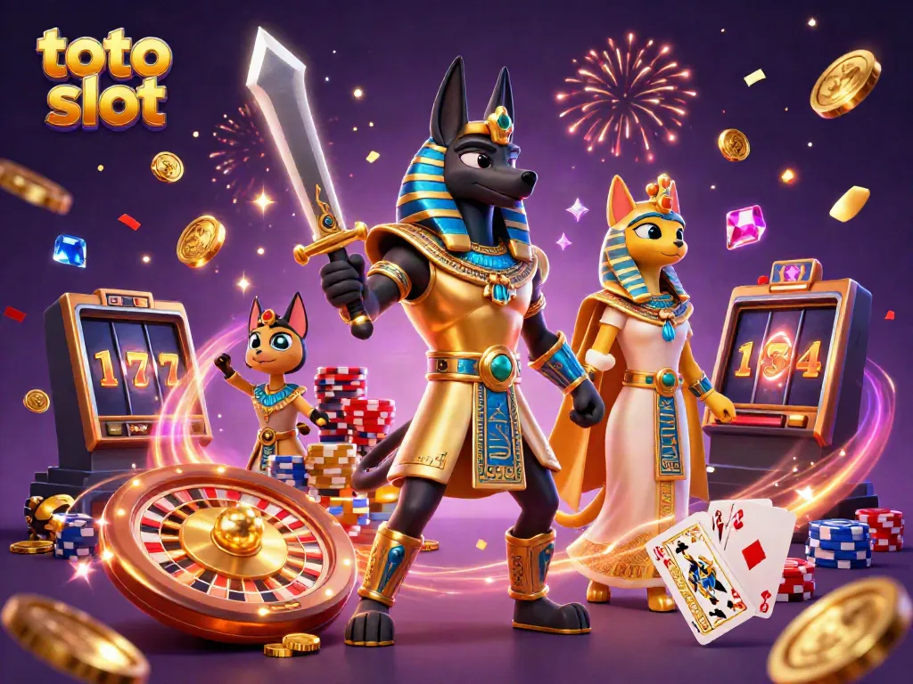 Play exciting toto slot with thrilling characters and sparkling casino elements.