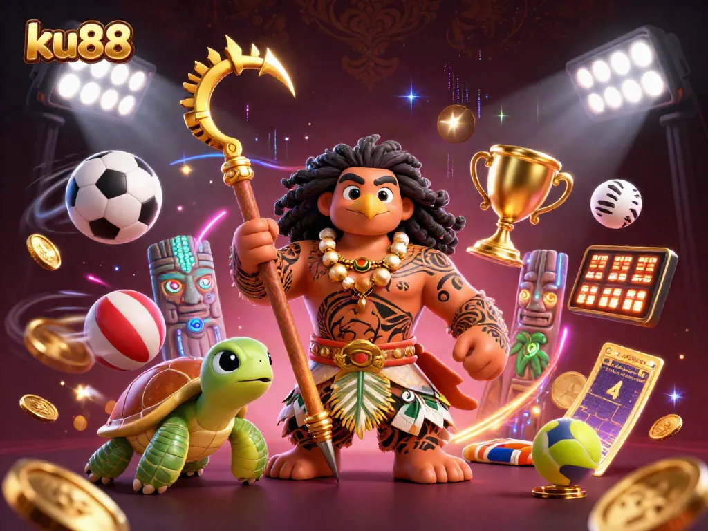 ku88 players celebrating wins in a vibrant 3D casino scene with engaging game elements and dynamic energy