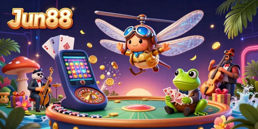 Jun88 engages players with thrilling casino excitement featuring cards and gaming elements.
