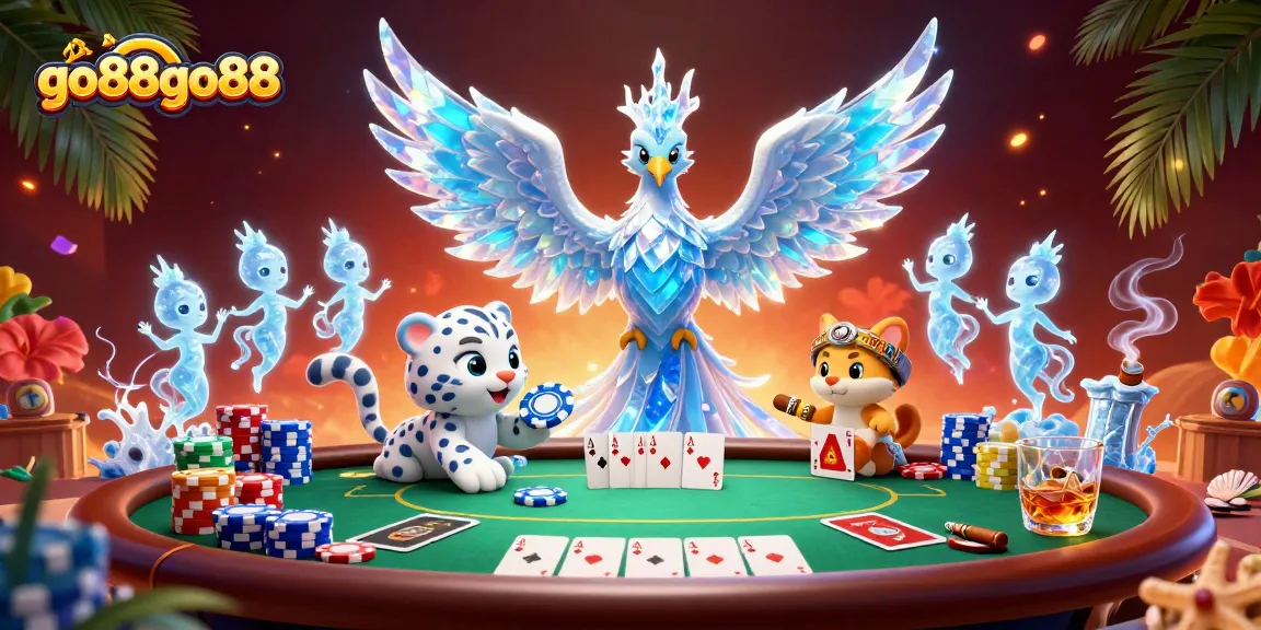 Experience the excitement of go88go88 with vibrant casino elements and characters in a dynamic, detailed scene.