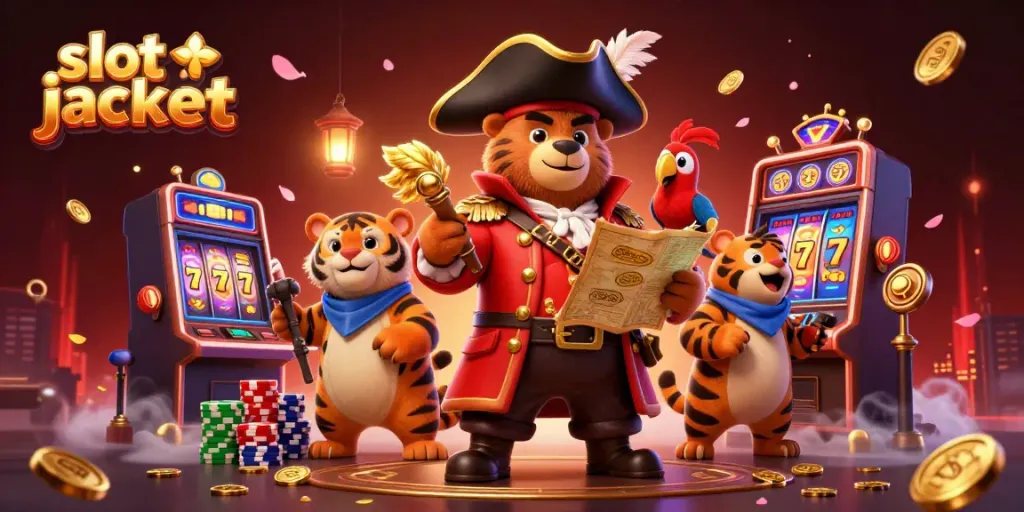 Experience thrilling slot jackpot action with colorful slot machines and vibrant casino elements.