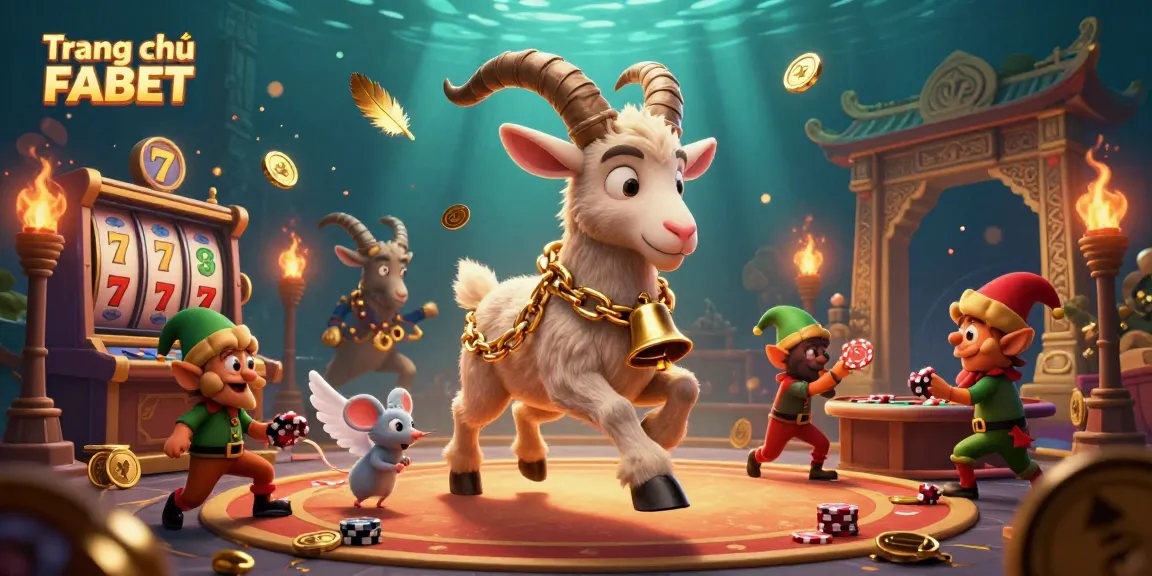 Experience thrilling games at Trang chủ FABET with a lively casino-themed illustration filled with festive energy and excitement.