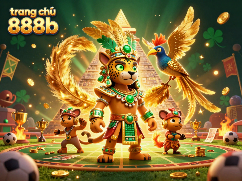 Experience the thrill of sports betting with trang chủ 888b in this vibrant 3D digital illustration.