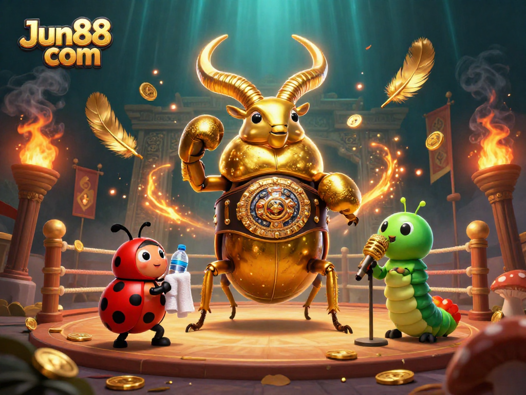 Place your bets with Jun88 com in a thrilling 3D casino illustration depicting exciting characters and elements.
