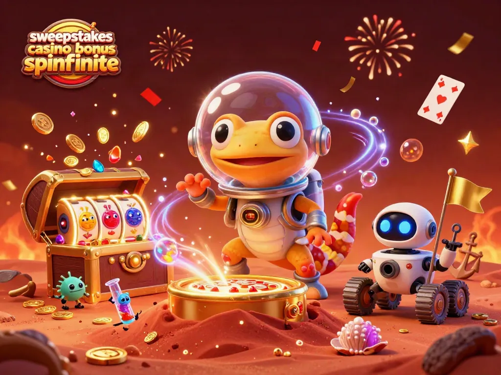 Engage with sweepstakes casino bonus spinfinite as Martian gecko discovers a buried golden casino.